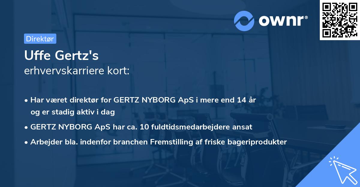 Uffe Gertz's erhvervskarriere kort