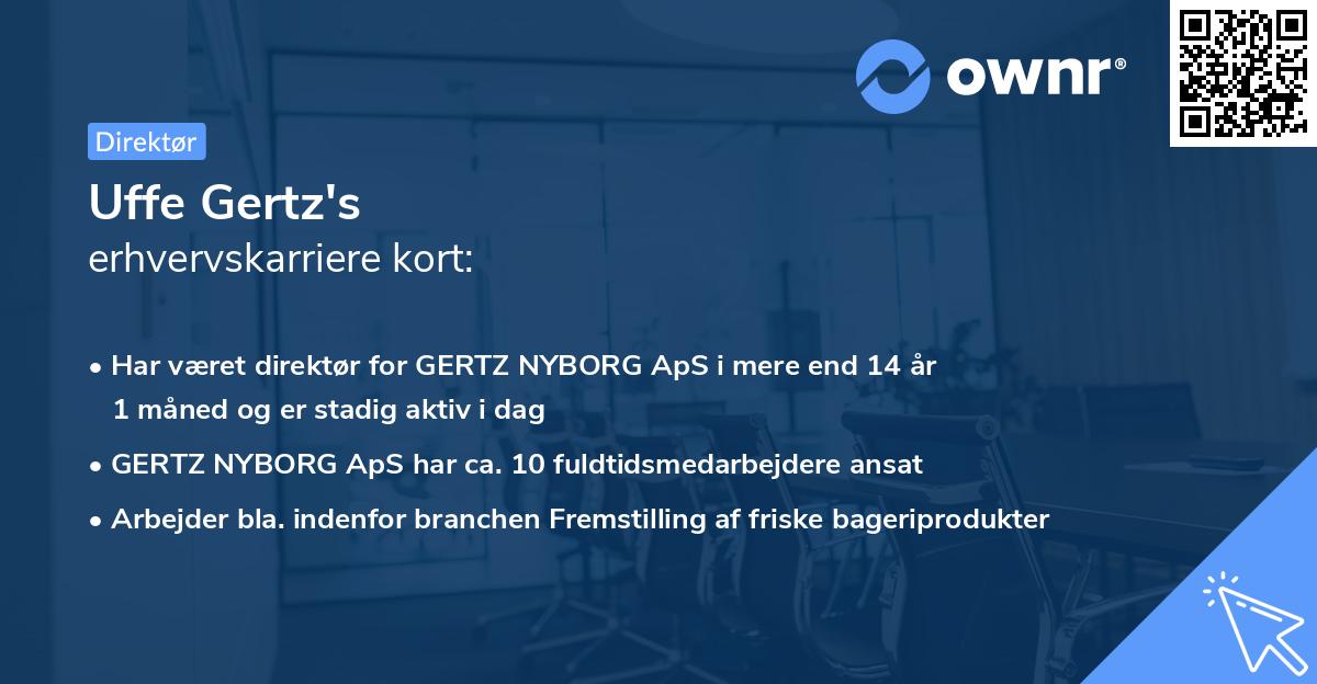 Uffe Gertz's erhvervskarriere kort