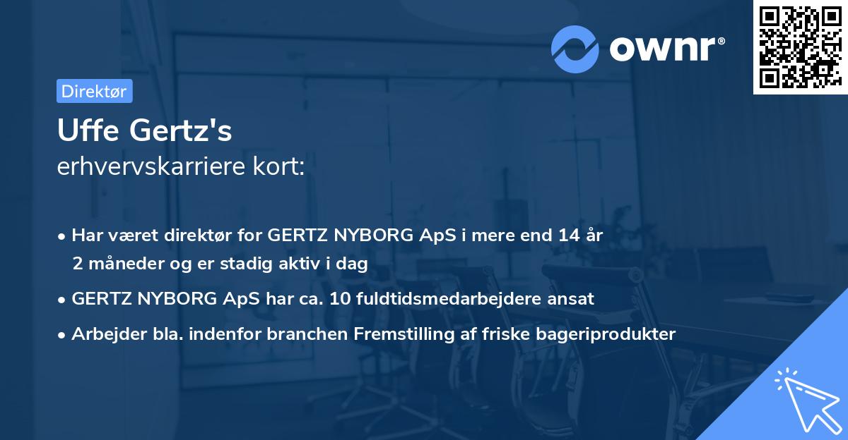 Uffe Gertz's erhvervskarriere kort