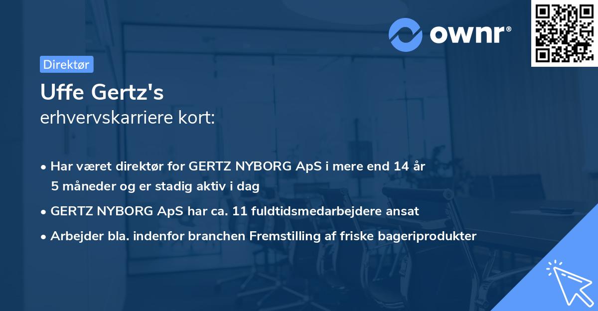Uffe Gertz's erhvervskarriere kort