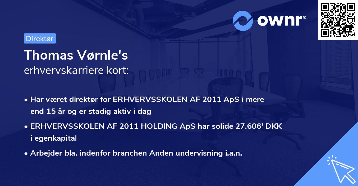 Thomas Vørnle's erhvervskarriere kort