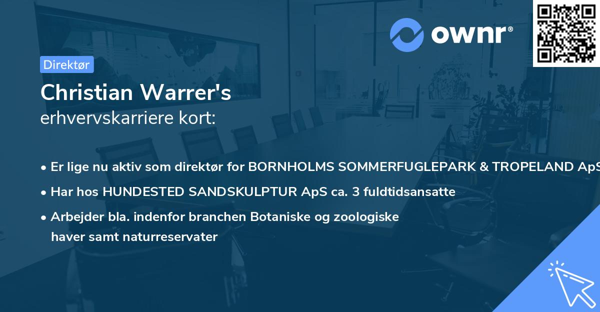 Christian Warrer's erhvervskarriere kort