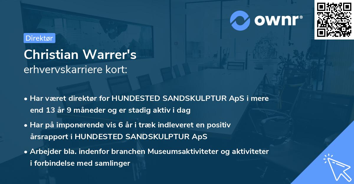 Christian Warrer's erhvervskarriere kort