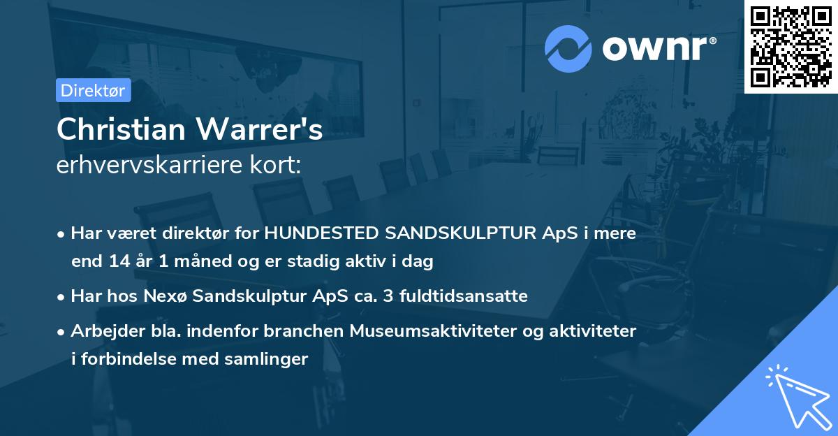 Christian Warrer's erhvervskarriere kort