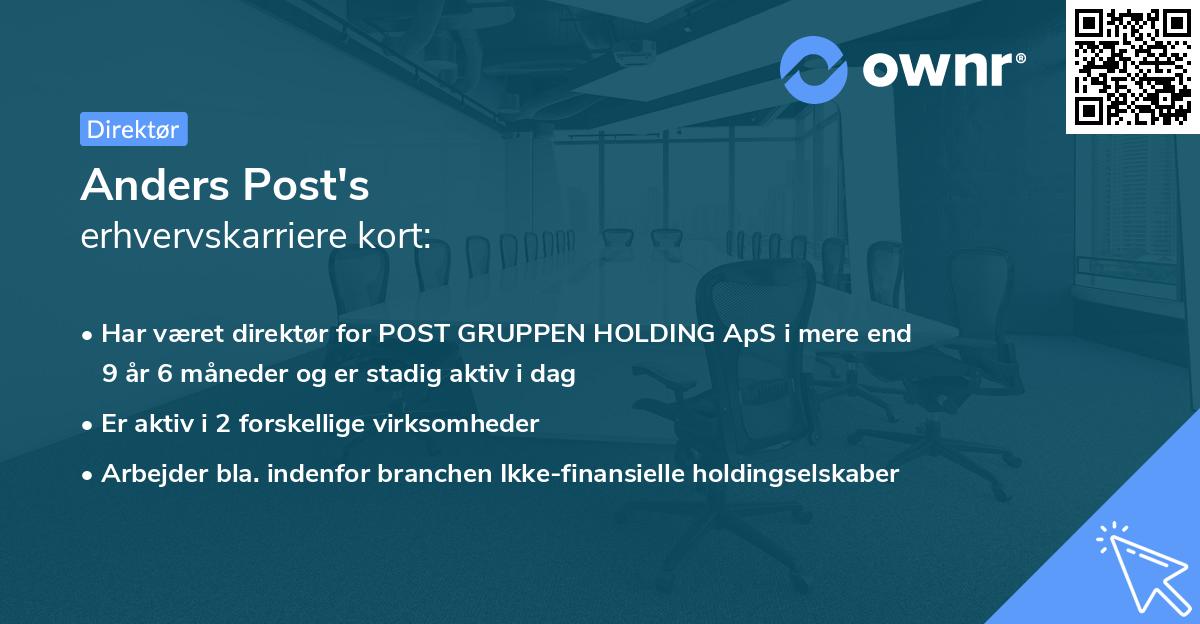 Anders Post's erhvervskarriere kort