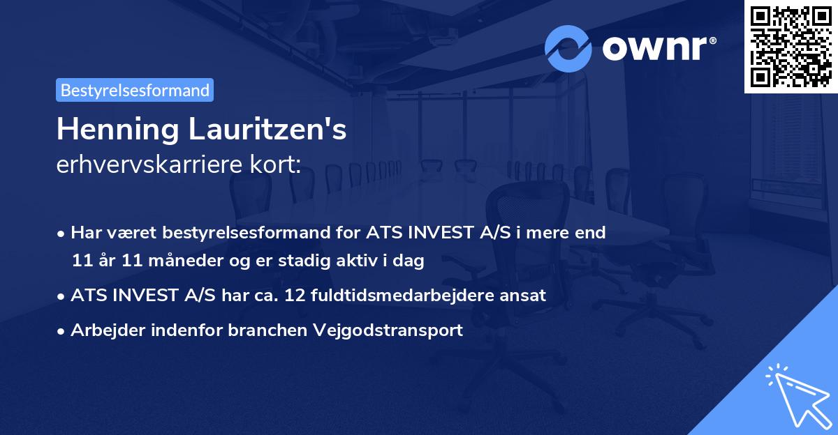 Henning Lauritzen's erhvervskarriere kort