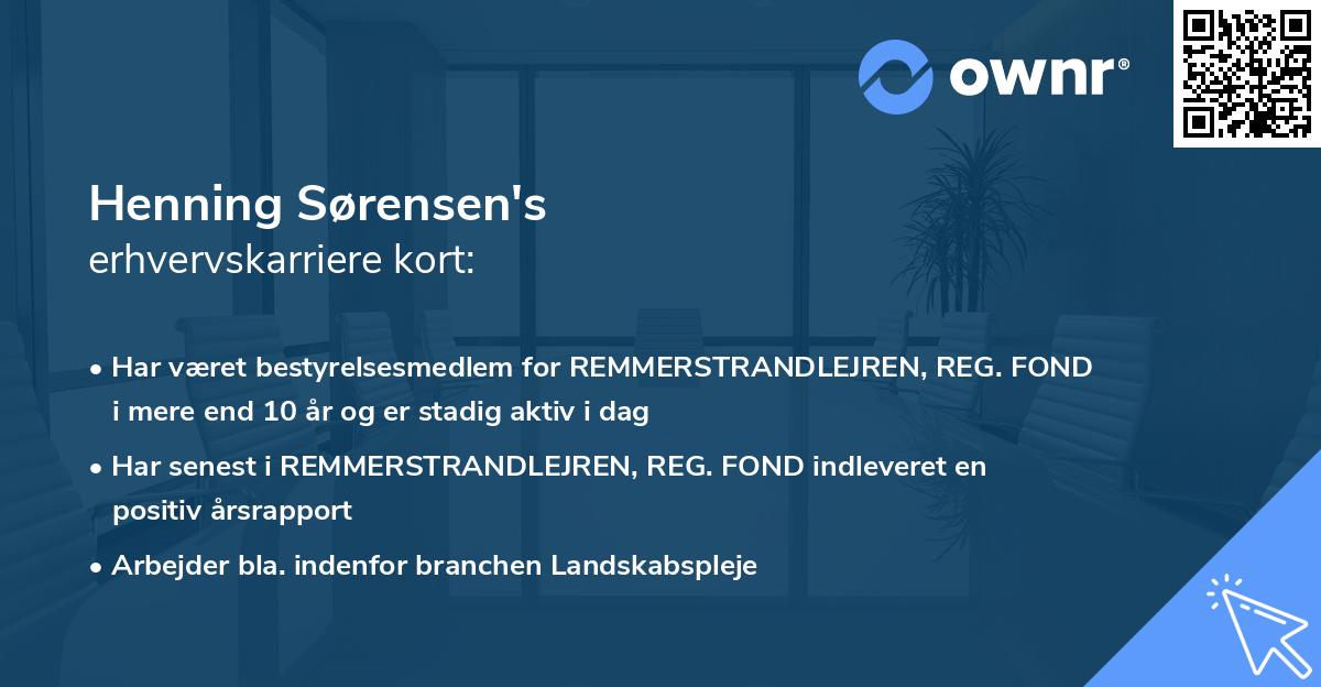 Henning Sørensen's erhvervskarriere kort