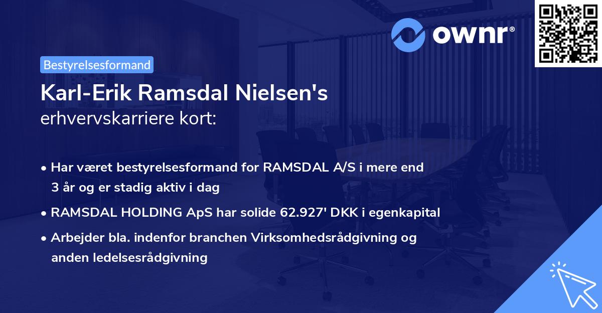 Karl-Erik Ramsdal Nielsen's erhvervskarriere kort