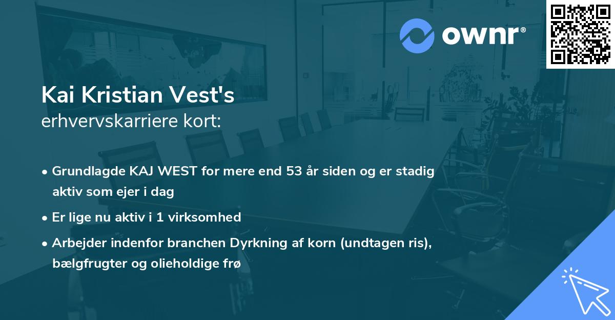 Kai Kristian Vest's erhvervskarriere kort