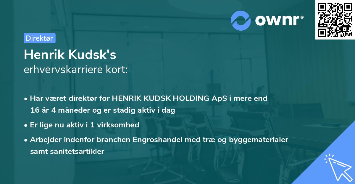Henrik Kudsk's erhvervskarriere kort