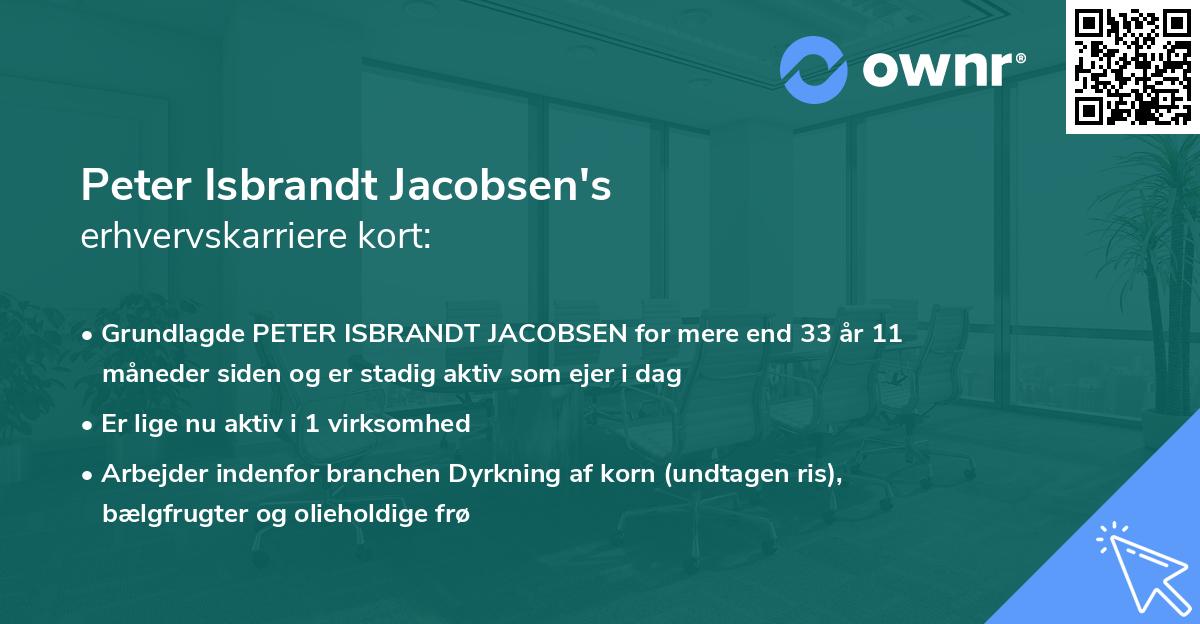 Peter Isbrandt Jacobsen's erhvervskarriere kort