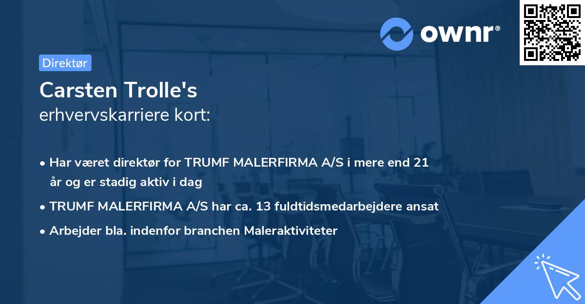 Carsten Trolle's erhvervskarriere kort