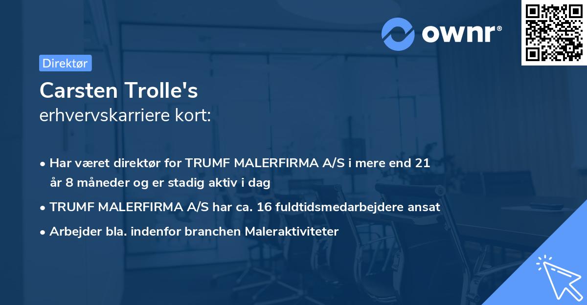 Carsten Trolle's erhvervskarriere kort