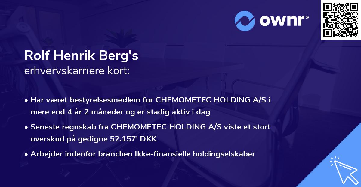 Rolf Henrik Berg's erhvervskarriere kort