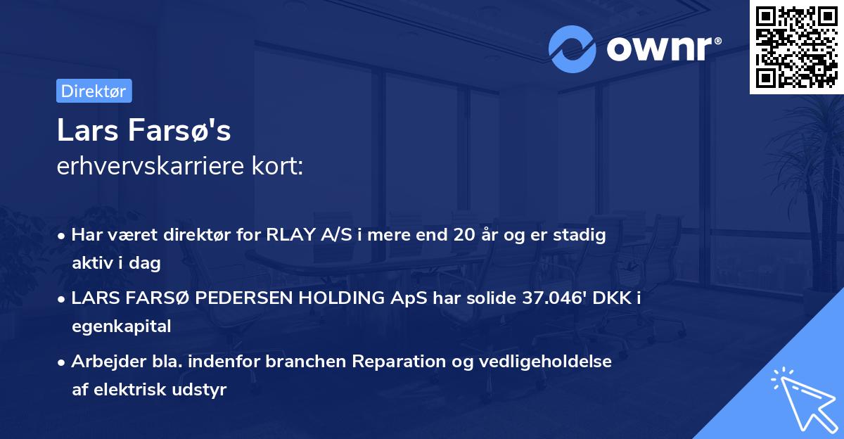 Lars Farsø's erhvervskarriere kort