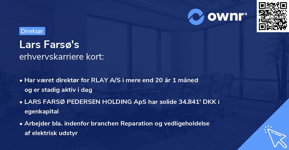 Lars Farsø's erhvervskarriere kort