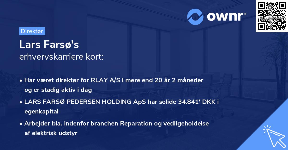 Lars Farsø's erhvervskarriere kort