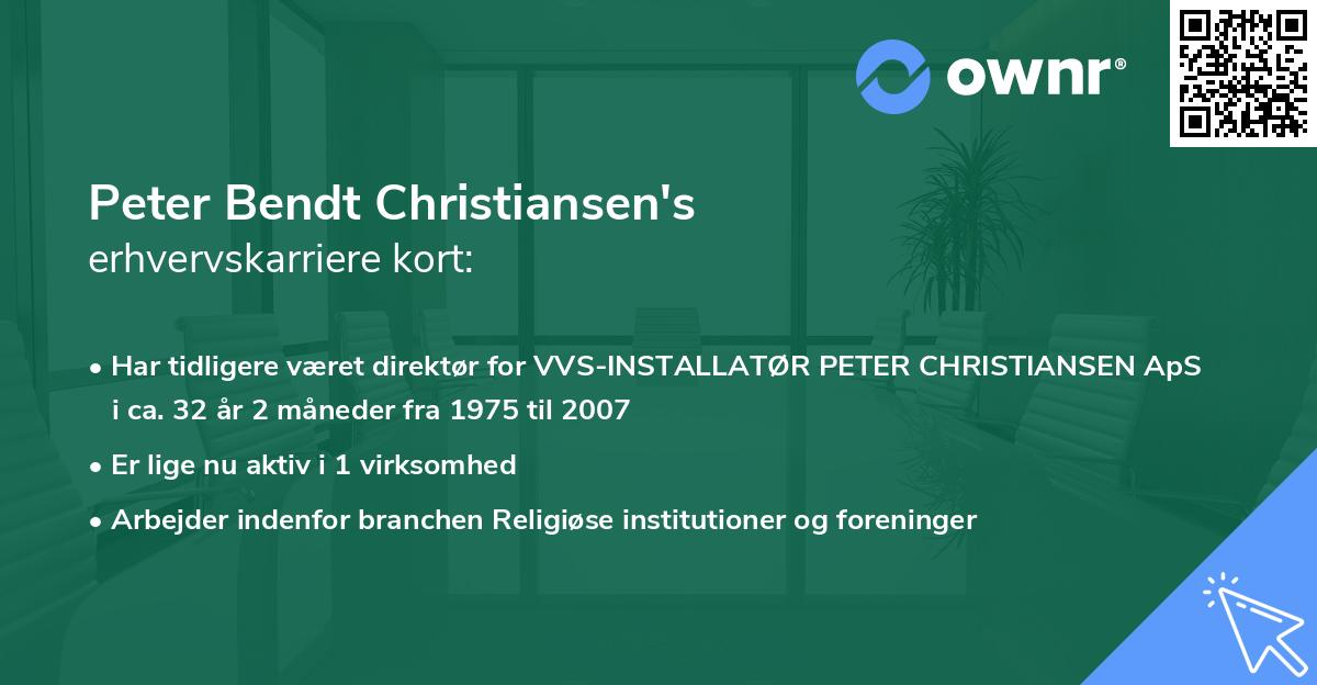 Peter Bendt Christiansen's erhvervskarriere kort