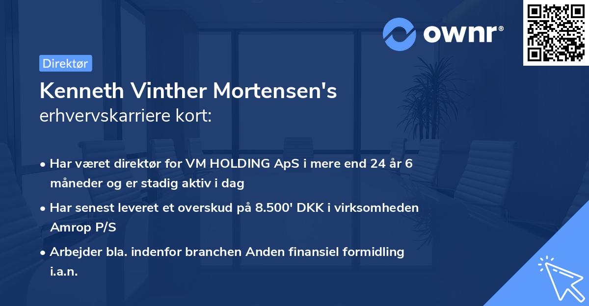 Kenneth Vinther Mortensen's erhvervskarriere kort