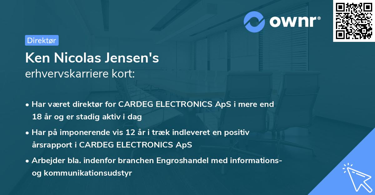 Ken Nicolas Jensen's erhvervskarriere kort