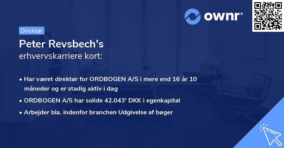 Peter Revsbech's erhvervskarriere kort