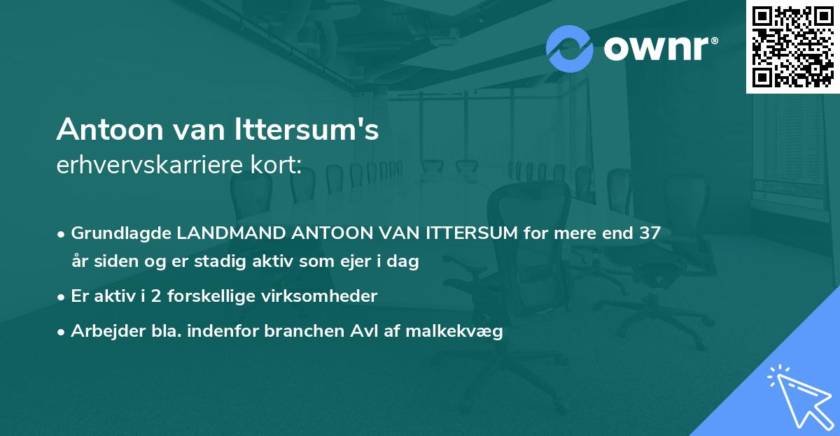Antoon van Ittersum's erhvervskarriere kort
