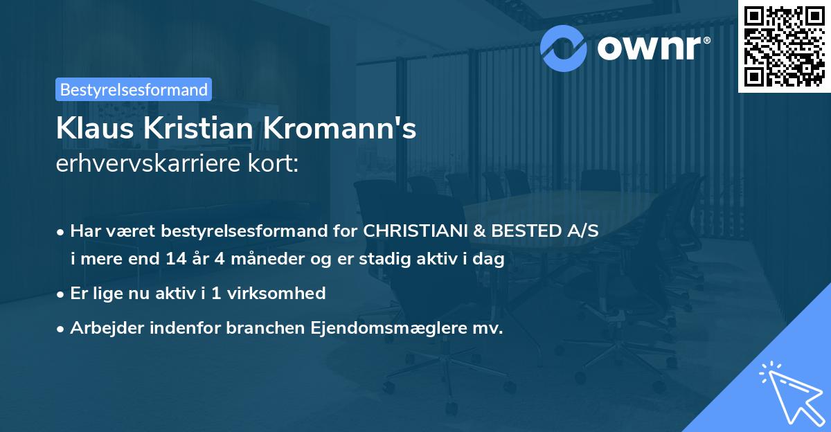 Klaus Kristian Kromann's erhvervskarriere kort