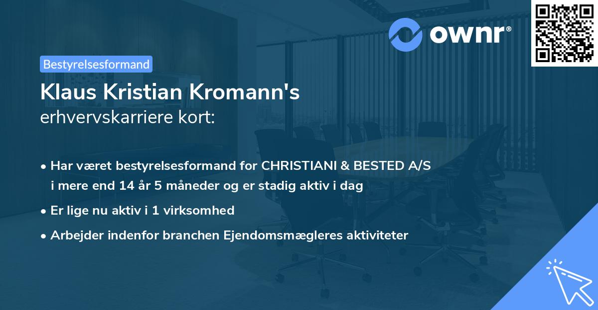 Klaus Kristian Kromann's erhvervskarriere kort