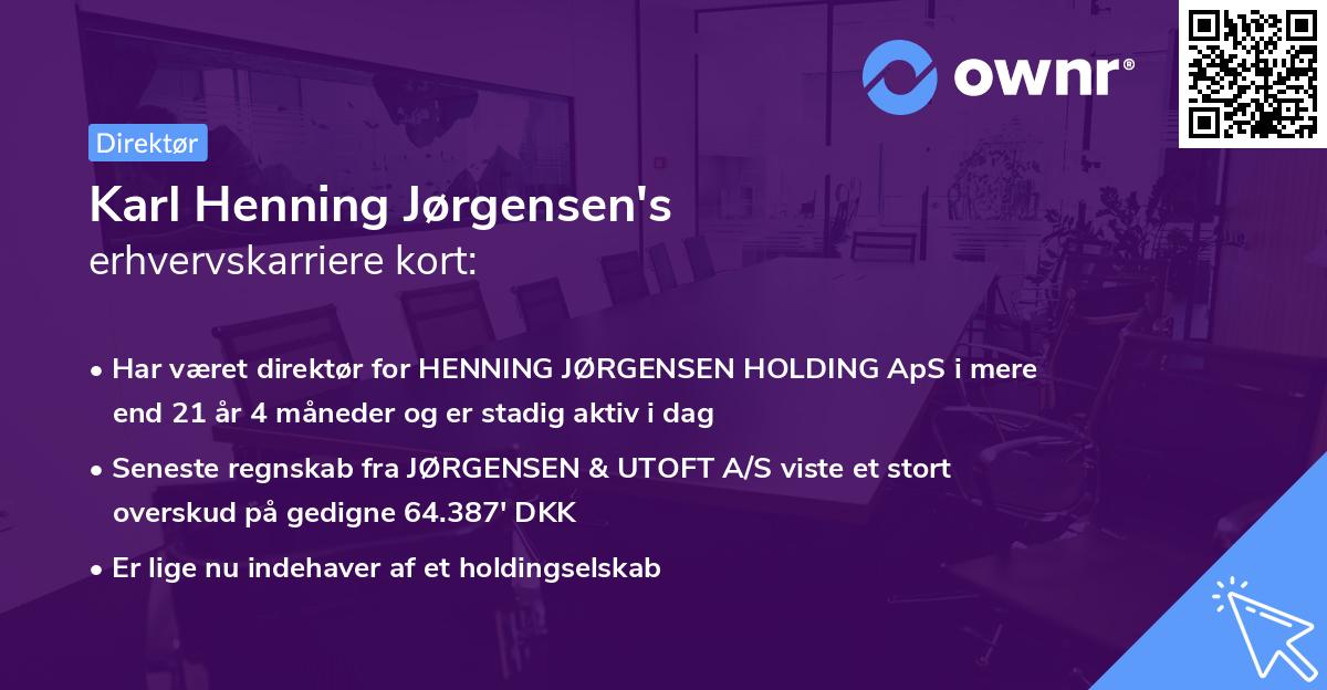 Karl Henning Jørgensen's erhvervskarriere kort