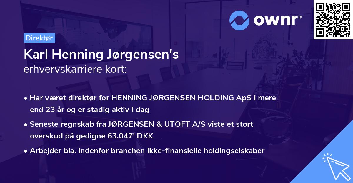 Karl Henning Jørgensen's erhvervskarriere kort
