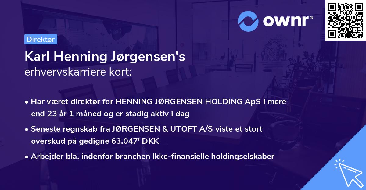 Karl Henning Jørgensen's erhvervskarriere kort