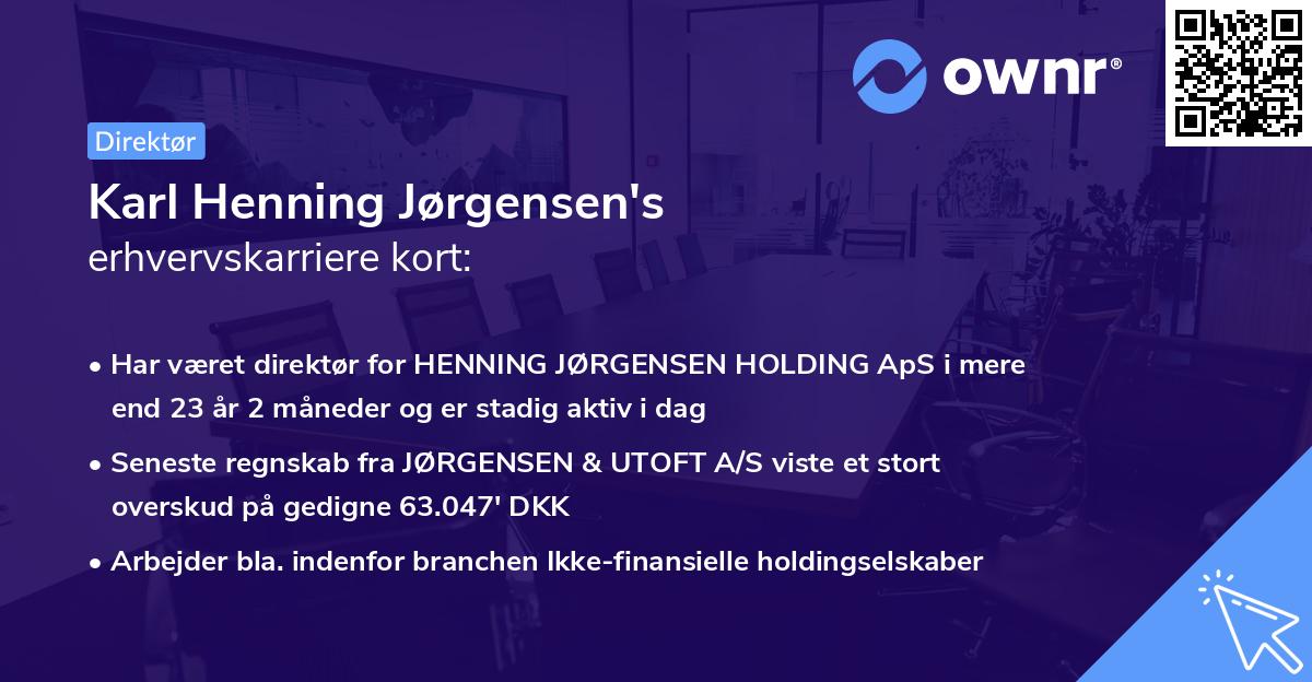 Karl Henning Jørgensen's erhvervskarriere kort