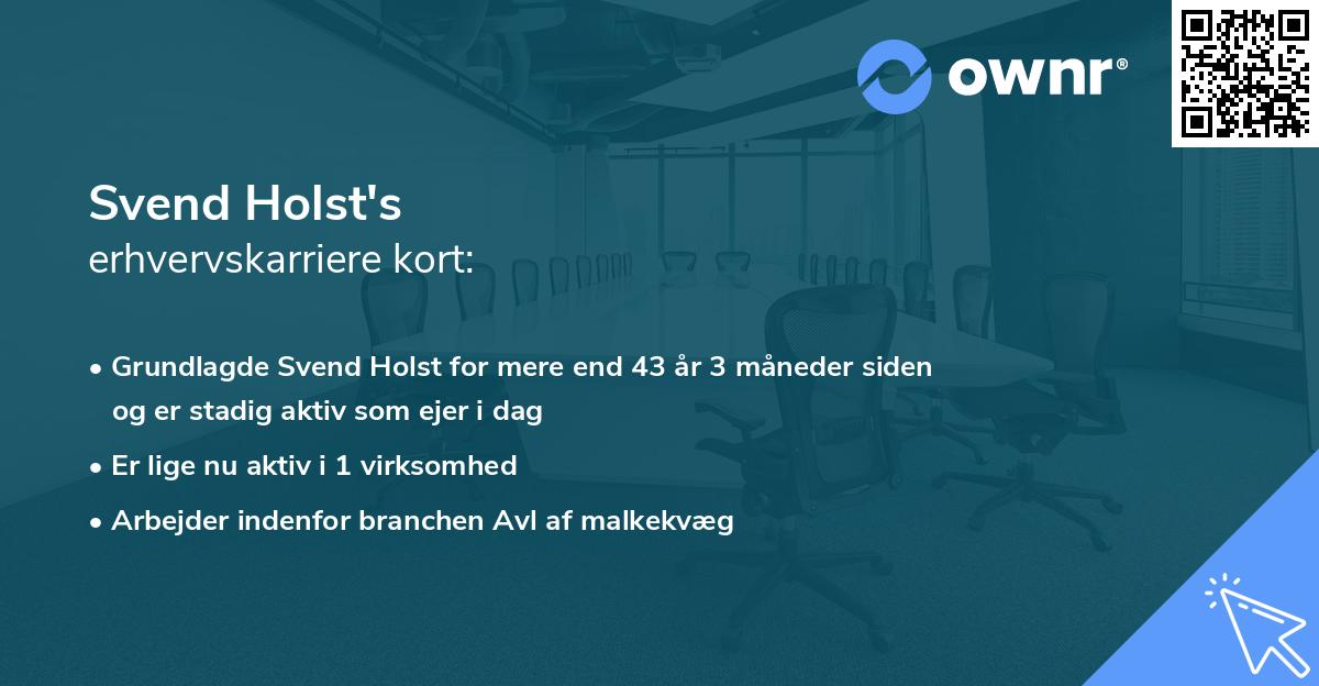 Svend Holst's erhvervskarriere kort