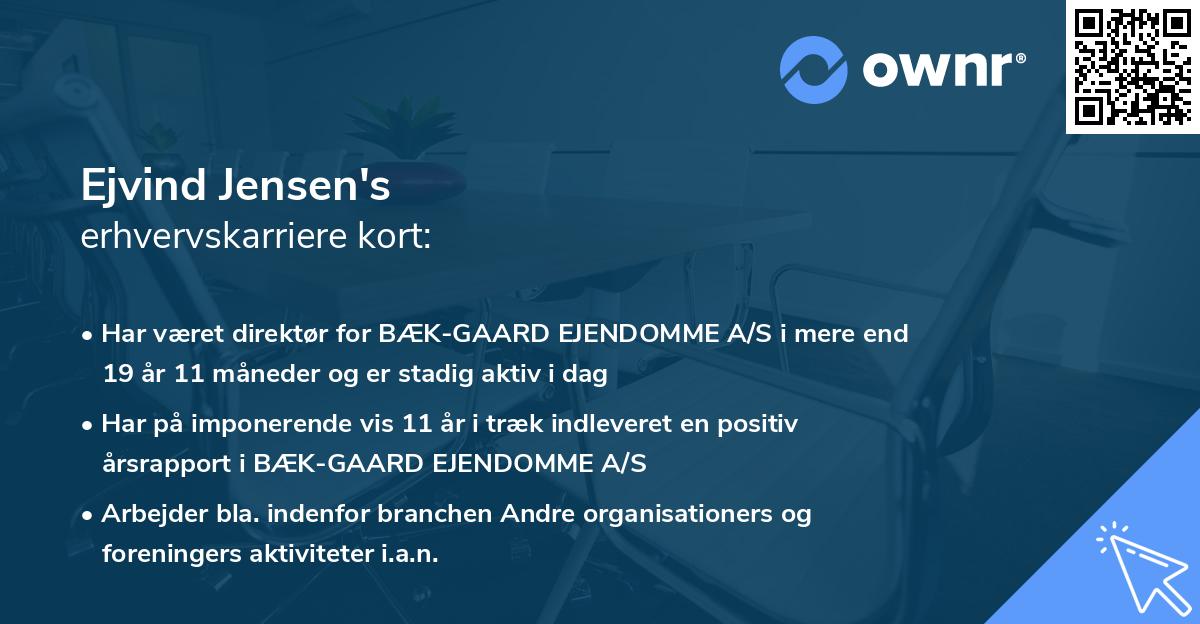 Ejvind Jensen's erhvervskarriere kort