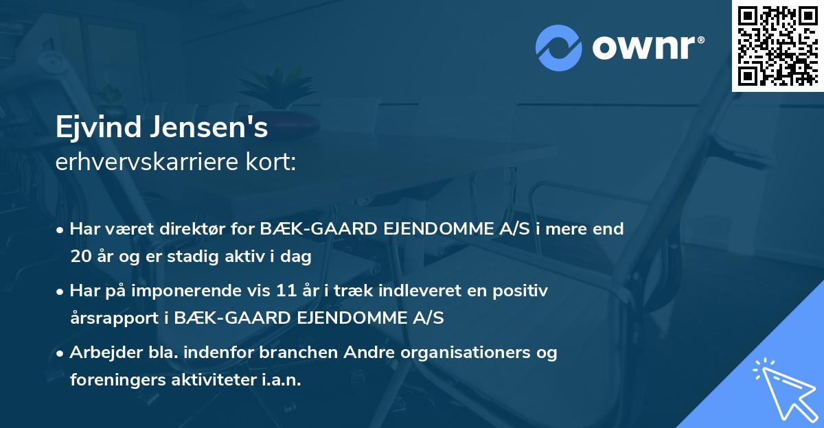 Ejvind Jensen's erhvervskarriere kort