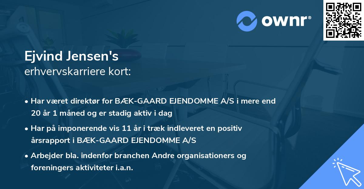 Ejvind Jensen's erhvervskarriere kort