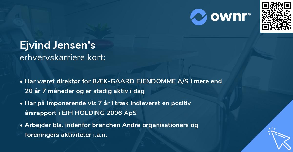 Ejvind Jensen's erhvervskarriere kort