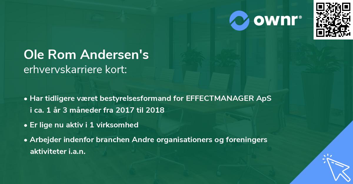 Ole Rom Andersen's erhvervskarriere kort
