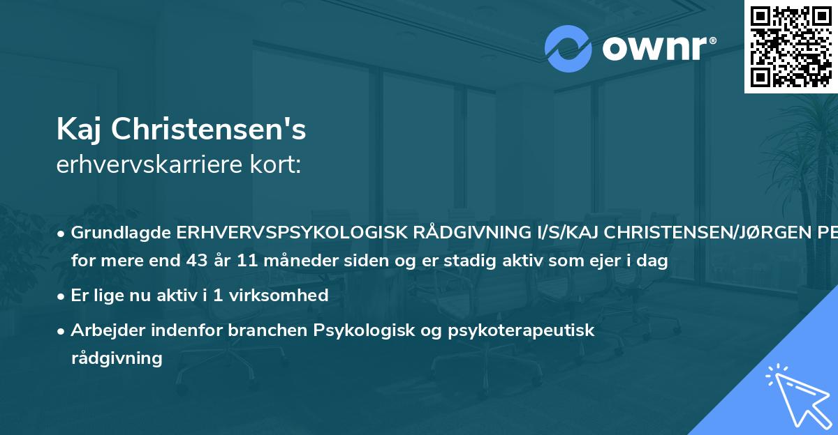 Kaj Christensen's erhvervskarriere kort