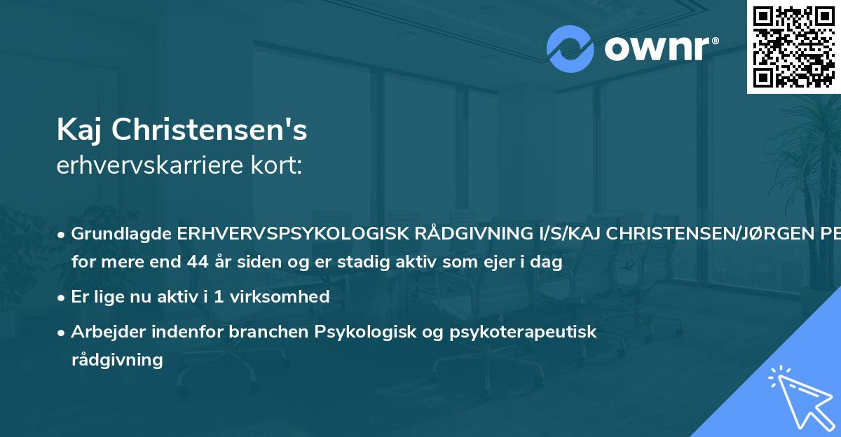 Kaj Christensen's erhvervskarriere kort
