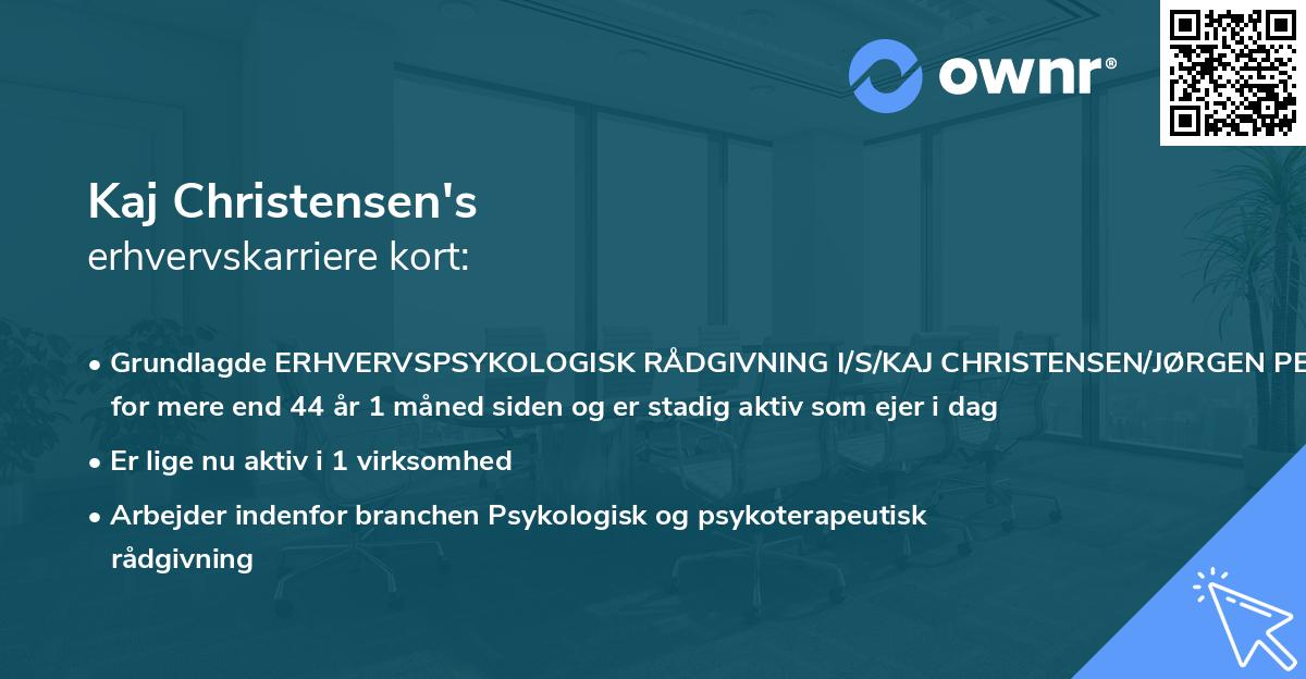 Kaj Christensen's erhvervskarriere kort