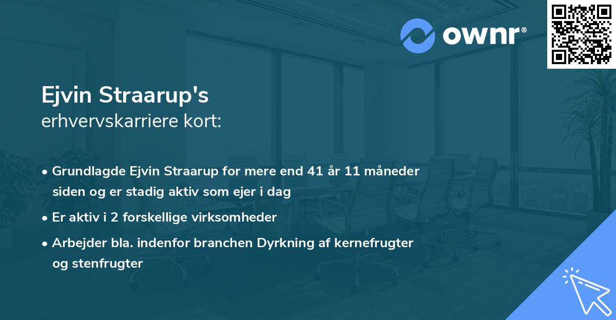 Ejvin Straarup's erhvervskarriere kort