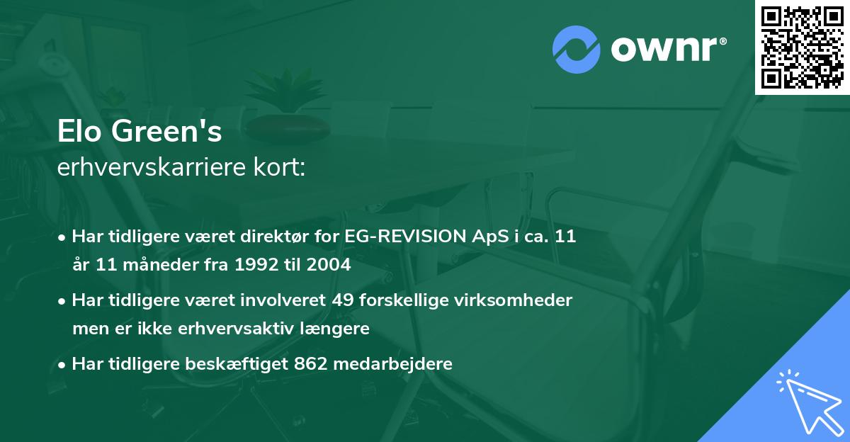 Elo Green's erhvervskarriere kort