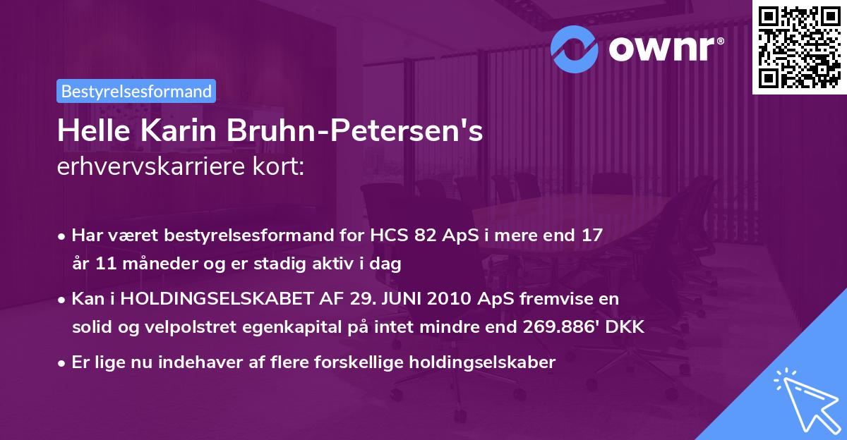 Helle Karin Bruhn-Petersen's erhvervskarriere kort