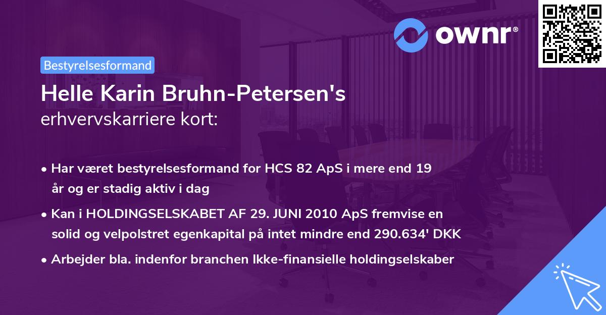 Helle Karin Bruhn-Petersen's erhvervskarriere kort
