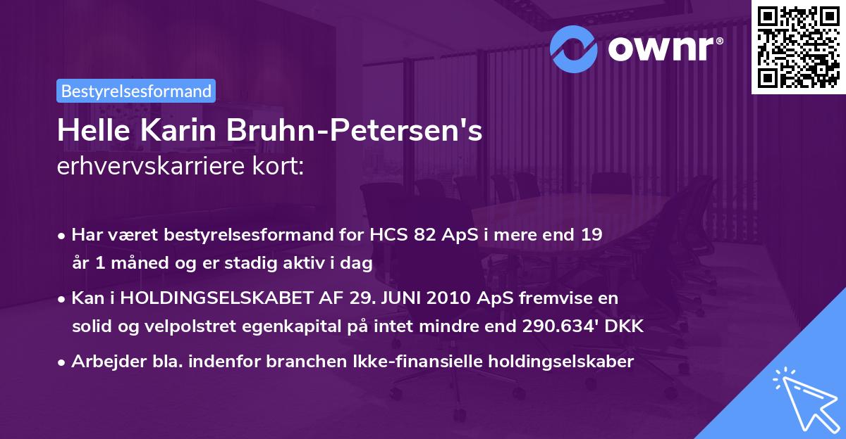 Helle Karin Bruhn-Petersen's erhvervskarriere kort