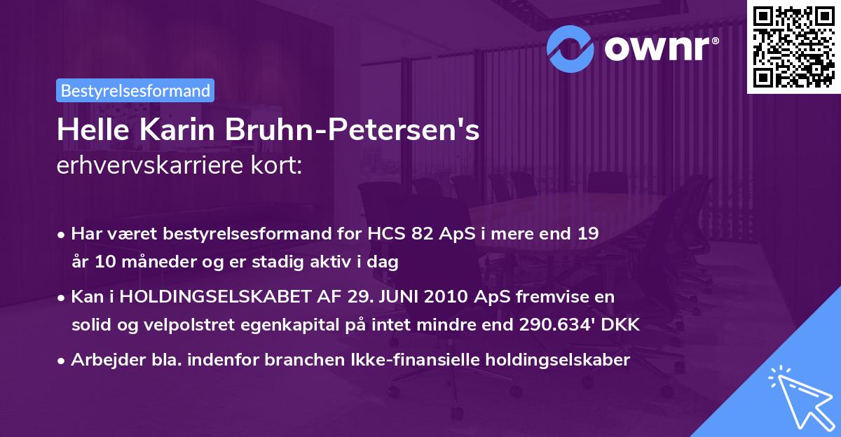 Helle Karin Bruhn-Petersen's erhvervskarriere kort
