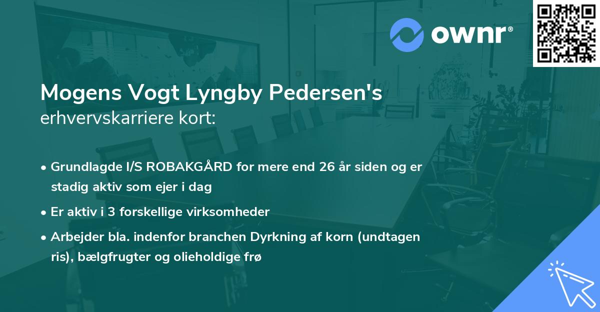 Mogens Vogt Lyngby Pedersen's erhvervskarriere kort