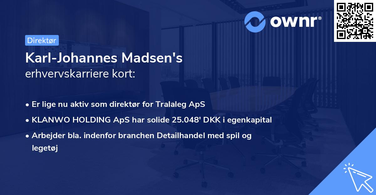 Karl-Johannes Madsen's erhvervskarriere kort
