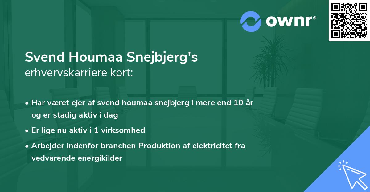Svend Houmaa Snejbjerg's erhvervskarriere kort